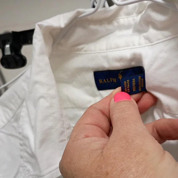 Polo Ralph Lauren White Button-Up Shirt Crisp White Cotton XL - Picture 5 of 5